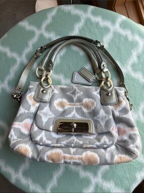 Coach Kristin Op Art Ikat Pastel Bag with Blush Lining - Canvas and Leather